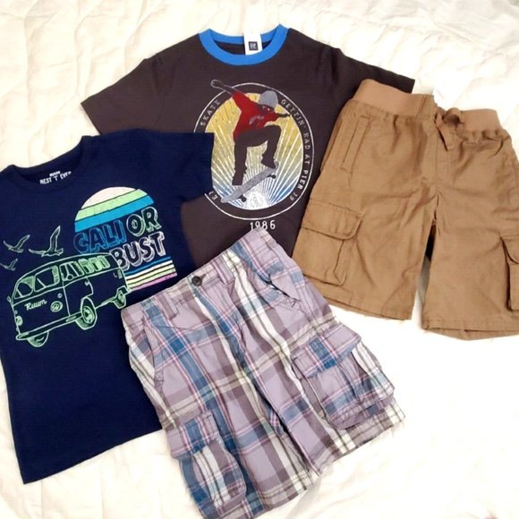 Nwt Gymboree Gap Bundle Boys 5 5T Summer Lot Outfit Shorts set Top Tee Shirt - Picture 13 of 16